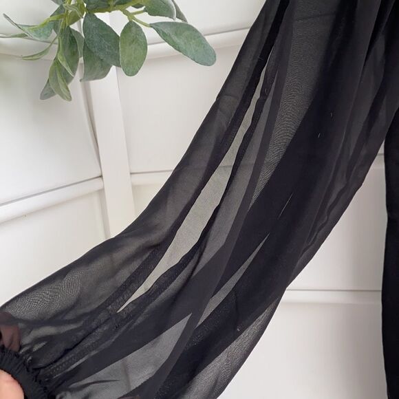 Miss Selfridge Sexy One shoulder Ruffled Slit Balloon Sleeve Mini Dress Size 2 - Picture 5 of 8